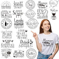 Dtf Transfers Ready to Press - 20Pcs Funny Wine Quote Iron on Transfers for Tshirts Wine Lover Iron on Decals Sassy Wine Sarcasm Heat Transfer Vinyl Stickers for Clothing Pillows Bag DIY Crafts - color: Funny Wine
