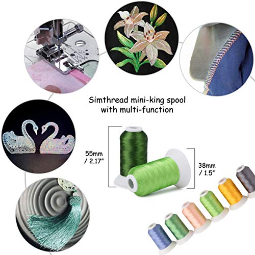 Simthread Embroidery Thread and Tear Away Stabilizers Gift Box - 42 Colors 40WT 500M (550Y) - Precut Stabilizers Weight 1.8OZ 8"x8" 100pcs / Pack for Embroidery Machine