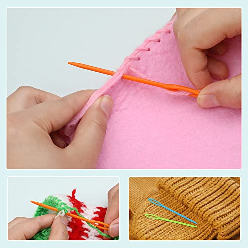LUNARM 50PCS Plastic Needles for Yarn Large Eye Sewing Needles - size: 3.54 inches