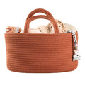 XUANGUO Cotton Rope Baby Diaper Caddy Organizer Basket with handles Rust - color: Rust, size: Regular