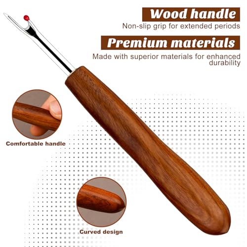Seam Ripper, 2 PCS Rippers for Sewing, Wood Handle Stitch Remover Tool - color: Rosewood