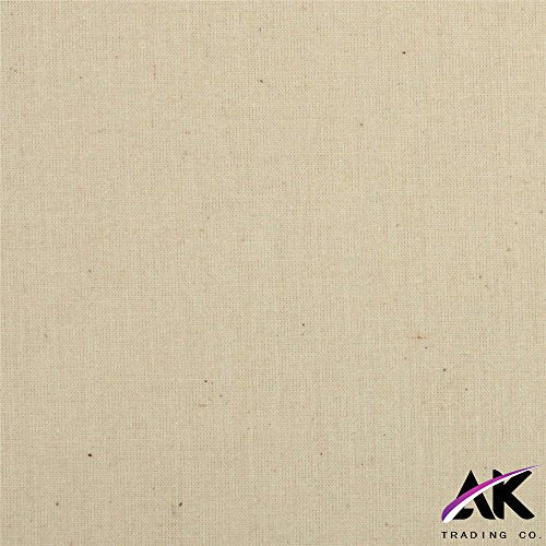 AK Trading CO. 60" Wide Natural Muslin, 100% Cotton Fabric, Unbleached 100 Yards (AK-MUSYDS) - size: 100 YARDS