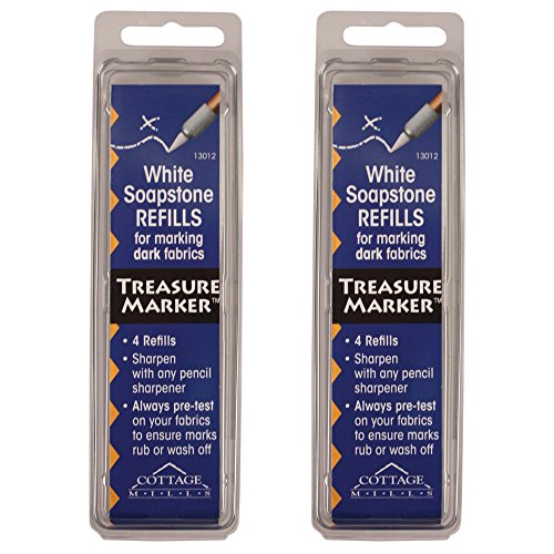 Treasure Marker Soapstone Fabric Marker Refills, Marks Rub/Wash Off, 8 Pack - color: Soapstone Refill
