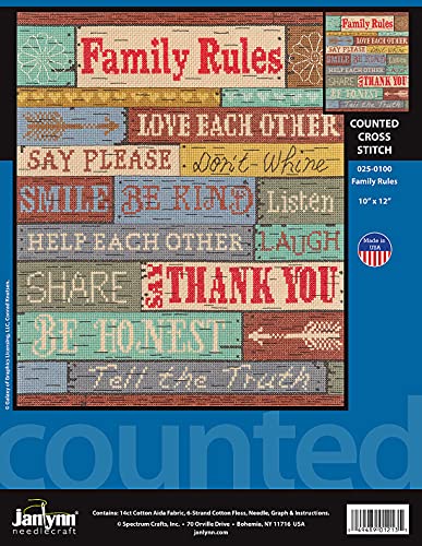Family Rules Counted Cross Stitch Kit