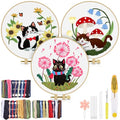 TINDTOP Embroidery Kit for Adults, Cat Embroidery Practice Kit - color: Cat