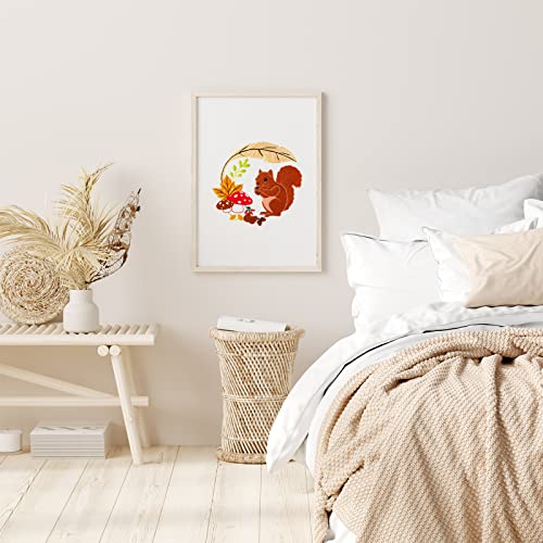 Louise Maelys Autumn Squirrel Embroidery Kit, Animal Craft for Beginners - color: kit-10