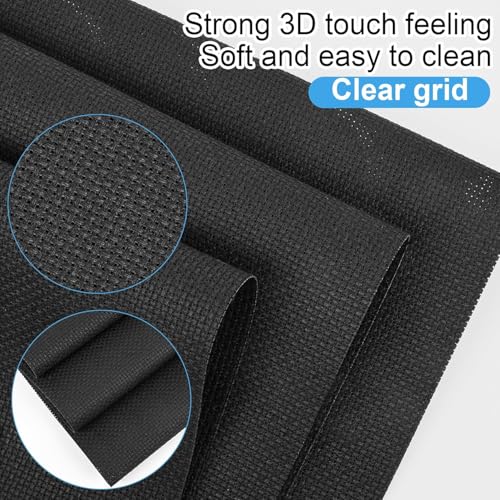 6 PCS Cross Stitch Aida Fabric 14 Count, 18 by 12 Inch, Classic Reserve Cross Stitch Aida Cloth for Home DIY Embroidery Decoration, Black - color: Black, size: 14 CT 18 x 12In (6 PCS)