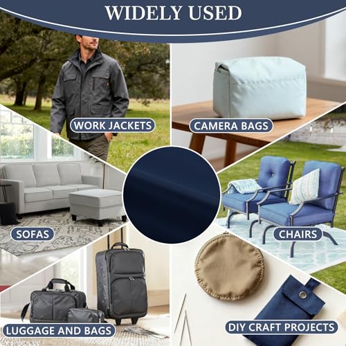 Thick Twill Fabric by The Yard, 58" W 0.75mm Polyester Twill Woven Lining Fabric Soft Excellent Luster Upholstery Fabric for Bags, Cushion, Chair, DIY Projects, 2 Yards Navy Blue - color: Navy Blue, size: Pre Cut - 2 Yards