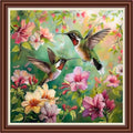 Dimensean Counted Cross Stitch Kit for Beginners, 11CT Unprinted Cross-Stitch Kit Easy Patterns Needlepoint Kit Cross Stitching Embroidery Kit Supplies-Hummingbirds Collect Honey 18x18 inch - color: DIYColor04