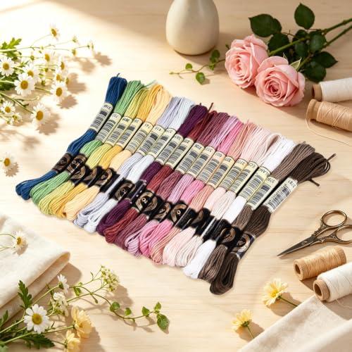 157.5 Yards Cross Stitch Floss Embroidery Thread for Hand Sewing - color: Mixed Soft Color