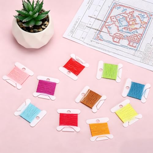 400 PCS Embroidery Floss Bobbins, Plastic Embroidery Floss Organizer, Embroidery Thread Cards for Cross Stitch Thread Holder Sewing Storage - color: White