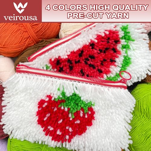 Latch Hook Pencil Case Kit for Adults Beginners, Strawberry & Watermelon - color: Strawberry n Watermelon