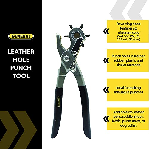 General Tools Leather Hole Punch for Belts, Fabric & Crafts Model 72