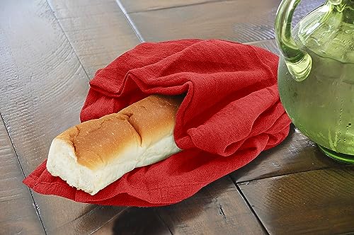 RUVANTI Flour Sack Towels 24 Pack 28”x28”, 100% Cotton Ring Spun – Red - color: Red, size: 24 Pack