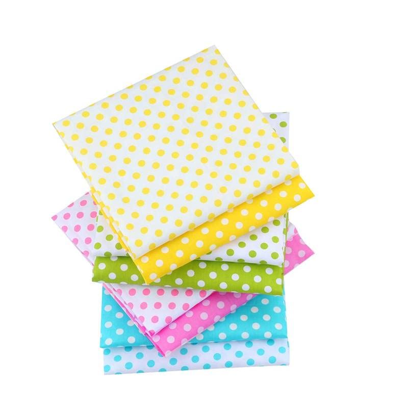 AMORNPHAN Multicolors Polka Dots Series Printed 100% Cotton Quilting Bundles Fabric for Patchwork Needlework DIY Handmade Sewing Crafting Precut Face Mask 16x20 Inches Set of 8 Pieces (Polka Dot) - color: Polka Dot