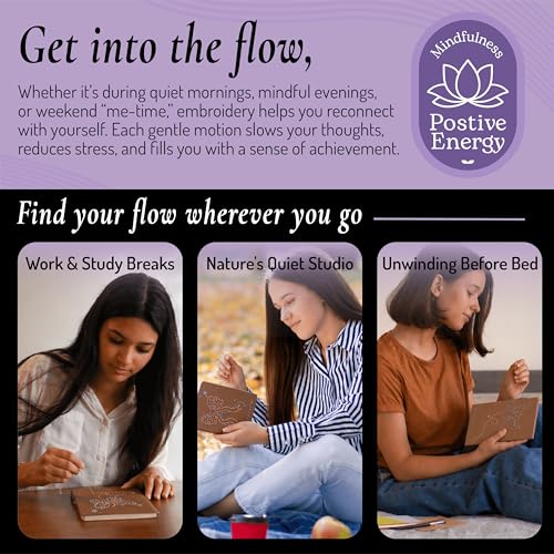 Unwynd Notebook Embroidery Kits Pretty for Adults, Beginners, Cross-Stitch - style: Notebook Embroidery Kit Pretty