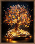 Leczany Cross Stitch Stamped Kit for Beginner - Golden Tree | DIY Embroidery Starter Patterns Craft Kit Needlepoint for Adults | 11CT, 3 Strands | 13x18.1 inches - color: 11CT Stamped kits,Golden Tree 13x18.1 inches