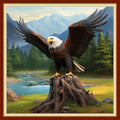 Magxvouy Cross Stitch Kits Stamped Full Range of Embroidery Kits,Cross Stitch Patterns Needlework Kits for Beginners 11CT Printed Kits&Eagle Landscape 18x18 inch - color: Artcolor09