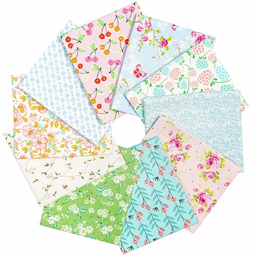 Craftido -25 Options- 100% Cotton Quilting Fabric Bundles 10pcs Fat Quarters 18”x21”-Medium Weight 5.2 oz- Soft Cotton for Quilting, Sewing Project, Patchwork, DIY Crafts - Sweet - color: Sweet