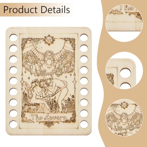 ORIGACH 6 Set Tarot Wooden Embroidery Thread Organizer Cards