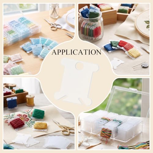 Tranqun 500 Pcs Plastic Embroidery Floss Bobbins, Thread Organizer,Clear - color: Clear