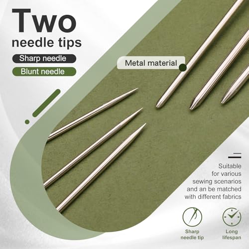 ZMAAGG Leather Sewing Needles, Needle Bottle, 21 PCS 3 Sizes Leather Needle