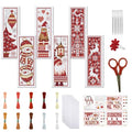 FREEBLOSS 6pcs Christmas Cross Stitch Bookmark Kit for Adult Beginners Stamped Embroidery Bookmark Kits Bookmarks Craft Kit with Instructions for Gift 11CT 8''x2.4'' - style: Christmas Patterns