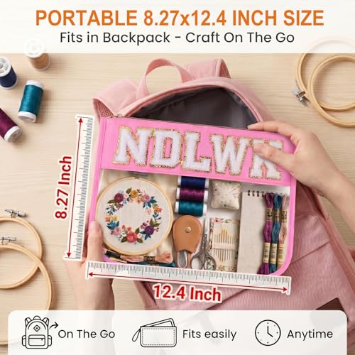 VOOGLAN Needlework Project Bag (Empty), 8 x 12 Inch - color: Pink