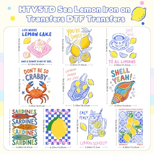 Lemon Sea Iron on Transfers Heat Transfer Viny 20pcs - color: Leopard-16