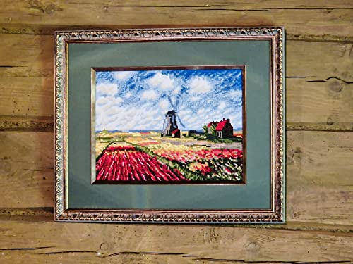 RIOLIS 1643 Tulip Fields After C. Monet's Painting Counted Cross Stitch Kit