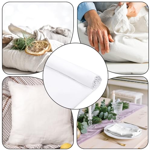 White Material Fabrics Muslin Fabric Cotton Cloth for Sewing 4.7 Oz White Cotton Fabric By The Yard Embroidery Quilting Material Apparel Cloth for Garments 1.6 X 0.5 Yard/59 LX 19.6" W