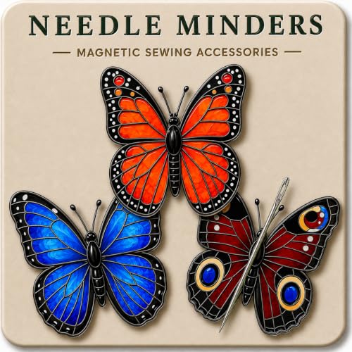 Kraftex Magnetic Needle Minder. Needleminder for Embroidery & Sewing. Cute Needlepoint Accessories. Magnetic Needle Holder for Cross Stitch. Cute Magnet Pin Gift - color: Butterfly