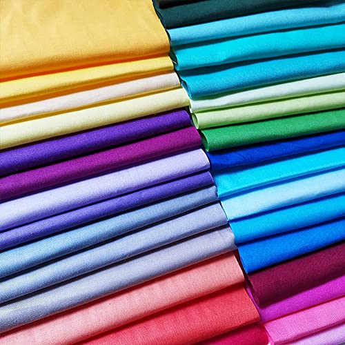 100 Pcs Quilting Fabric Bundles 4" x 4" (10cm×10cm) Solid Colors Pure Cotton, Precut Squares Sewing Quilting Patchwork Scraps for DIY Crafting - color: B-3