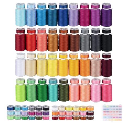 ilauke 72pcs Sewing Thread Bobbins Kit, 36 Color 500 Yard Thread for Sewing - color: 36colors,500yd