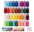 ilauke 72pcs Sewing Thread Bobbins Kit, 36 Color 500 Yard Thread for Sewing - color: 36colors,500yd