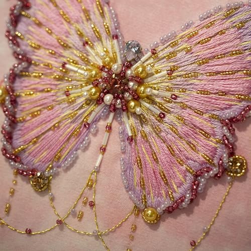 Craftreasure Butterfly Embroidery Kit, Purple-Intermediate - color: Romantic Purple-Intermediate