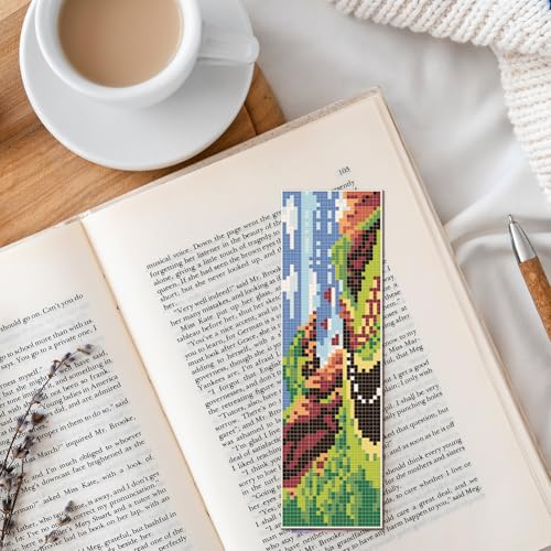 FREEBLOSS 6 Set Cross Stitch Bookmark Kit Cross Stitch Kit Mountain Road Landscape Stamped Embroidery Bookmark with Instruction Cross Stitch Kits for Adults DIY Bookmark Kit 8.66''x3.15'' - style: Highway