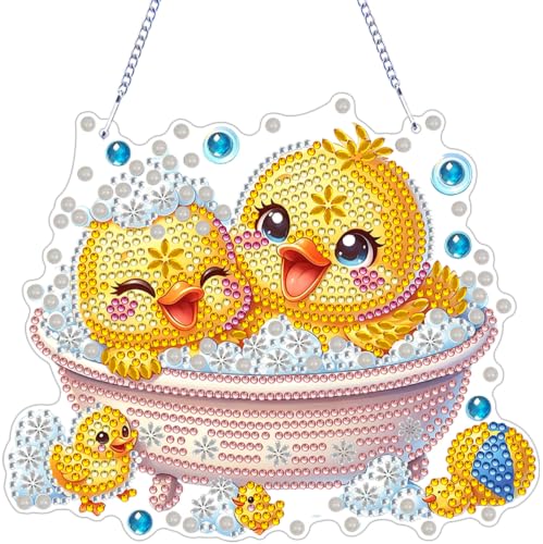 ARPADAMO Duck Diamond Art Kits for Adults, Acrylic Hanging Suncatcher - color: DP05091