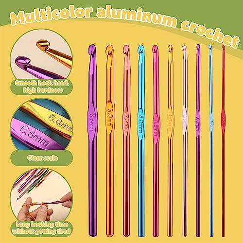 IMZAY Crochet Hooks Set, 54Pack Crochet Needles Set Ergonomic Crochet Hooks - color: Red, size: 54 Pcs