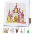 VIGEGU Pink Castle Stamped Cross Stitch Kits for Adult Beginner with Frame - color: Castle Cross Stitch with Framed
