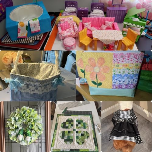 Cotton Fabric DIY Making Supplies Quilting Patchwork Fabric Fat Quarter Bundles DIY for Quilting Cotton Patchwork Cushions (Flowers Square, 9.8" x 9.8") - color: 7pcs Flowers Square, size: 9.8" x 9.8"