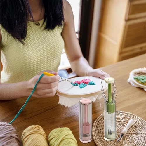 2-Piece Magnetic Needle Case with Pop-Up Design | Quick Sewing Kit for Hand Sewing, Knitting, and Embroidery | Portable Organizer with Threaders and Seam Ripper