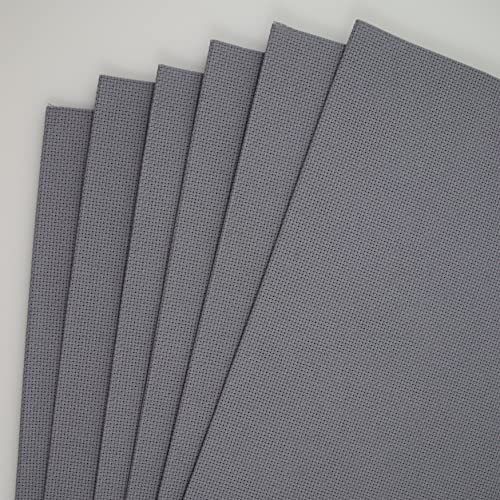 KCS 4/6 pc of 12" x 18" 18CT Counted Cotton Aida Cloth Cross Stitch Fabric (6 pc, Light Steel Grey) - color: Light Steel Grey, size: 6 pc