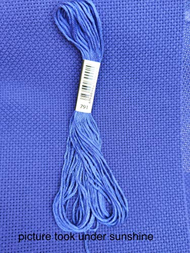 19" x 28" 14CT Counted Cotton Aida Cloth Cross Stitch Fabric (Royal Blue) - color: Royal Blue