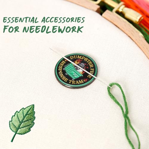 WUSUTE Funny Needle Minder for Cross Stitch, Dumpster Fire Response Team Needle Minder Magnet for Organizing, Embroidery Sewing Needle Holder Needlework Accessories - color: Black Dumpster Fire Response Team
