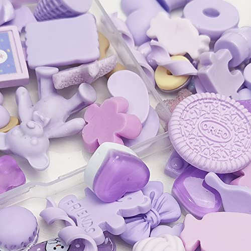 Chenkou Craft 50pcs Lots Mix Assorted Purple Craft DIY Flatbacks Resin Flat Back Buttons Scrapbooking (Purple) - color: Purple