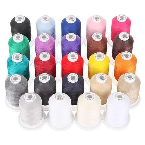 New brothread Multi-Purpose 100% Mercerized Cotton Threads -24 Basic Colors - color: 24 Basic Colors