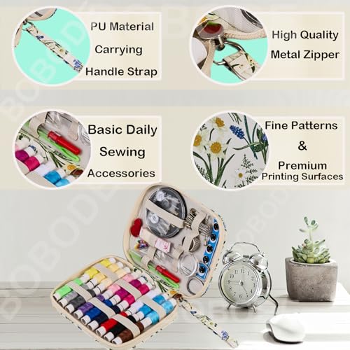 Bobode Printing Sewing Kit Travel Basic Sewing Kit for Adults - color: Bluebell
