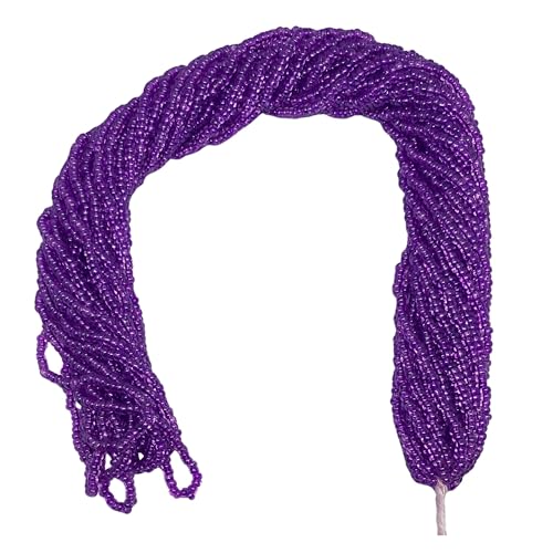 11/0 Glass Seed Beads, 12 String Hanks, Small Craft Beads, 2 mm (Bright Purple) - color: Bright Purple