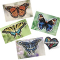 Mill Hill Butterflies Beaded Counted Cross Stitch Kits, Set of 4 Spring Ornament Kits - Plus Decorative 'Needleworker' Sticker